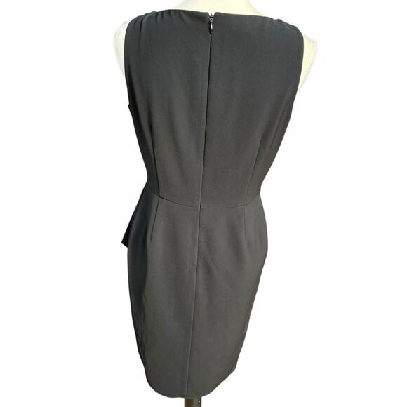 Lafayette 148 Petite Black Pleated Ruffle Crossed Shoulder Sleeveless Dress - 4P - Picture 7 of 10